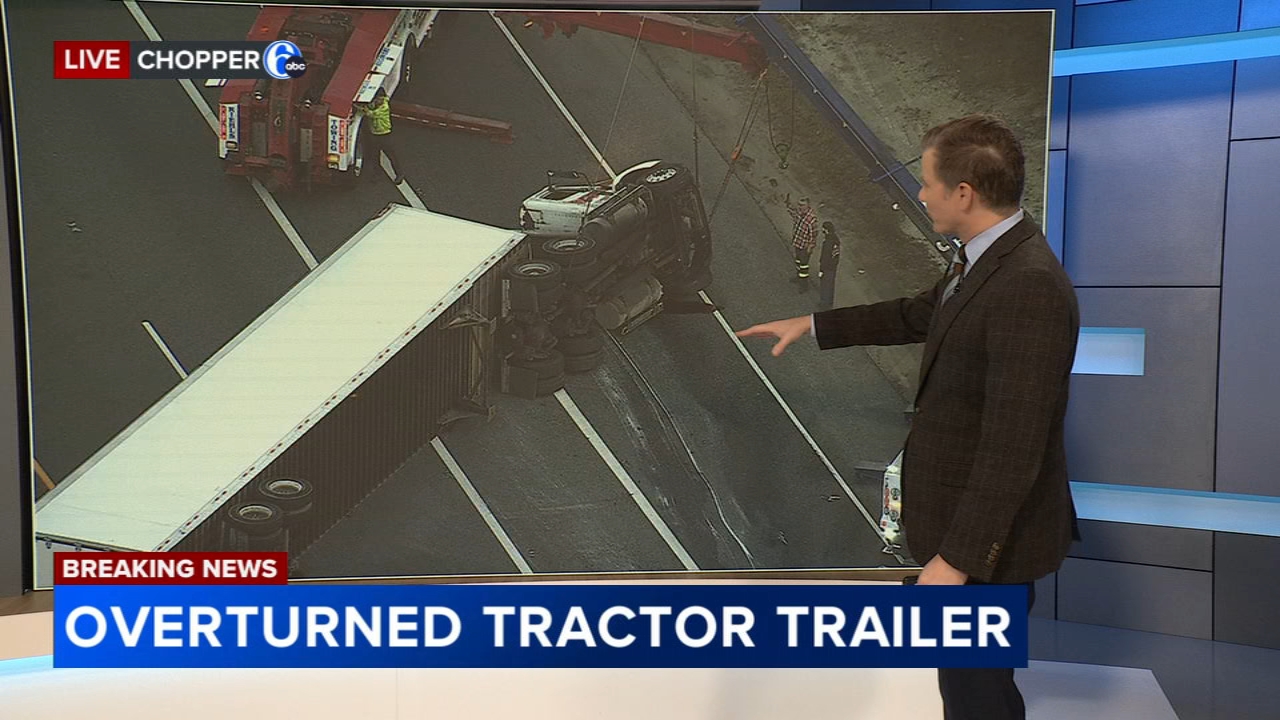 Overturned semi blocking all lanes of Rt. 55 NB in Gloucester County, New Jersey
       — 6ABC Action News (Philadelphia)